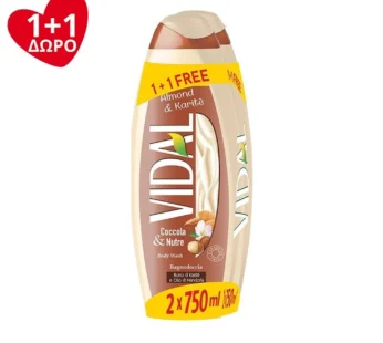 Vidal αφρόλουτρο 750ml 1+1 almond&karite