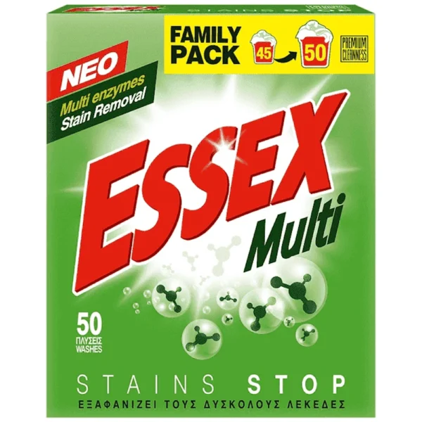 Essex Multi Απορρυπαντικό Πλ. Ρούχων Σκόνη 50Μ 2,4kg