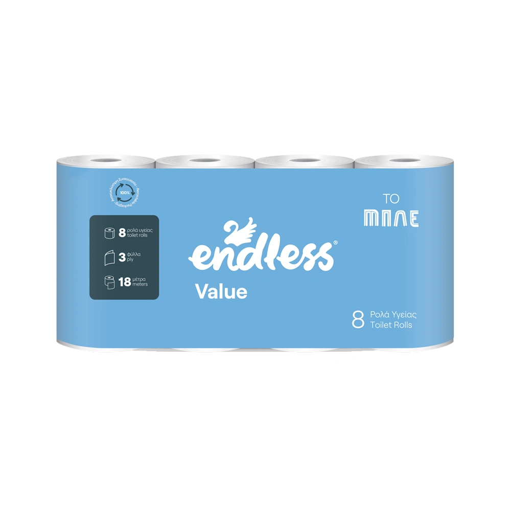 Endless Value χαρτί υγείας 85γρ 3φυλλο 8ρολά