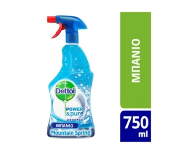 Dettol Power & Pure Απολυμαντικό Σπρέι Μπάνιου Mountain Spring 750ml