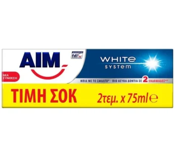 Aim White System Oδοντόκρεμα 2X75ml