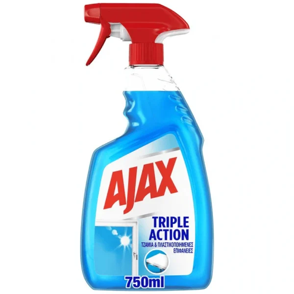 Ajax Υγρό Καθαριστικό Τζαμιών Triple Action Αντλία 750ml