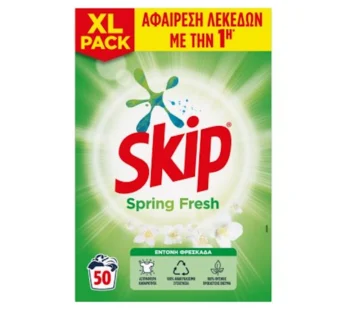 Skip Απορρυπαντικό Πλυντηρίου Ρούχων Σκόνη Spring Fresh 50M