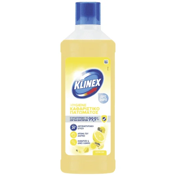 Klinex Hygiene Καθαριστικό Υγρό Πατώματος Λεμόνι Χωρίς Χλώριο 1lt