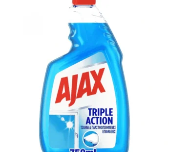 Ajax Υγρό Καθαριστικό Τζαμιών Triple Action Ανταλλακτικό 750ml