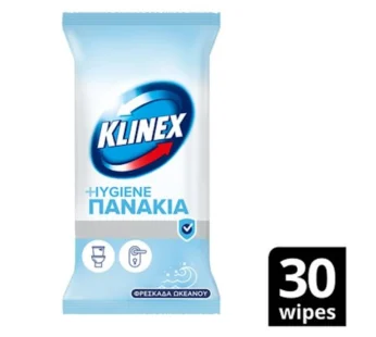 Klinex Hygiene Υγρά Πανάκια Καθαρισμού Γενικής Χρήσης Φρεσκάδα Ωκεανού Χωρίς χλώριο 30τεμ