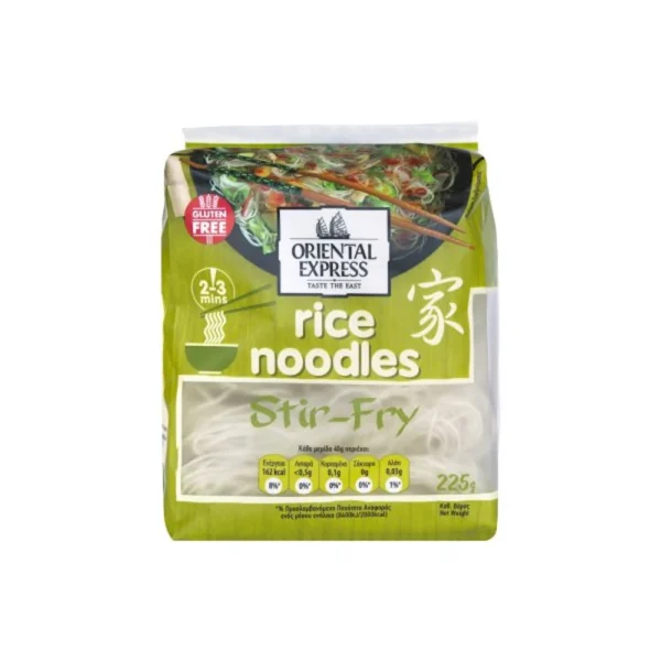 ORIENTAL EXPRESS Noodles Ρυζιού Stir-Fry Vegan Χωρίς γλουτένη 225gr