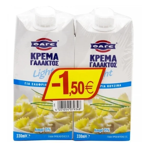 Φάγε Κρέμα Γάλακτος Light 2x330ml