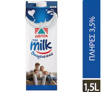 Δελτα Μμμmilk Οικογενειακό Γάλα Πλήρες 3,5% 1,5lt