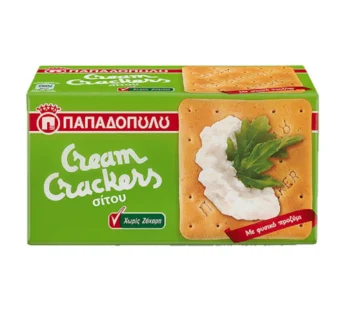 Παπαδοπούλου Cream Crackers Μπισκότα Σίτου Χωρίς Ζάχαρη Vegan 165 gr