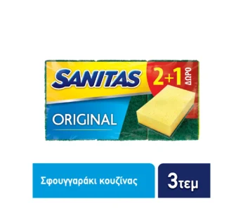 Sanitas Original Σφουγγαράκι Κουζίνας 2+1 Δώρο