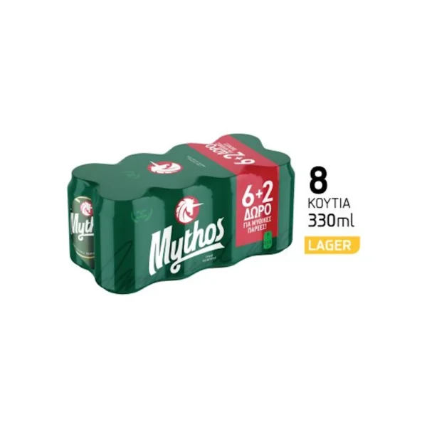 Mythos Μπίρα Lager 6x330ml +2 Δώρο