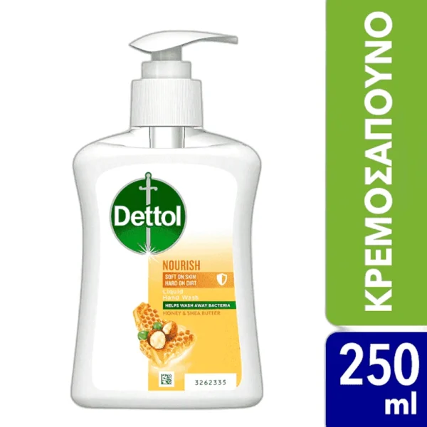 Dettol Υγρό Κρεμοσάπουνο Αντιβακτηριδιακό Soft On Skin Mέλι 250ml