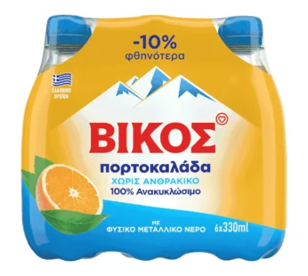 Βίκος Πορτοκαλάδα Χωρίς Ανθρακικό 6x330ml