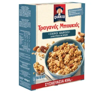 Quaker Τραγανές Μπουκιές Δημητριακά Με Βρώμη & Ξηρούς Καρπούς 450gr