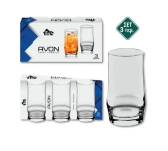 Ποτήρια Νερού 280ml “Avon” Tumbler Σετ 3τεμ.