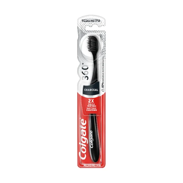 Colgate Οδοντόβουρτσα Μέτρια Charcoal 360 Black