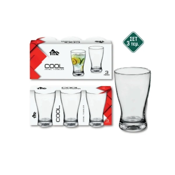 Ποτήρια Νερού 280ml "Cool" Tumbler Σετ 3τεμ