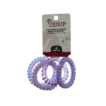 Λαστιχάκι Μαλλιών Σπιράλ Μεταλιζέ 4τεμ Μωβ