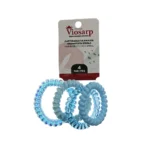 Λαστιχάκι Μαλλιών Σπιράλ Μεταλιζέ 4τεμ Γαλάζιο