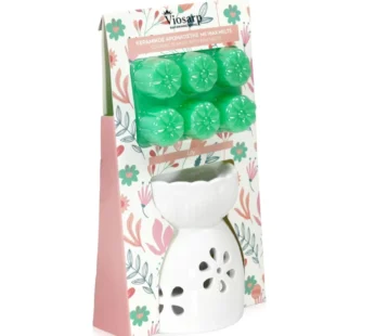 Αρωματιστής Κεραμικός 8x8x10,5 ΣΕΤ Με WAX MELTS “Lily” 66gr