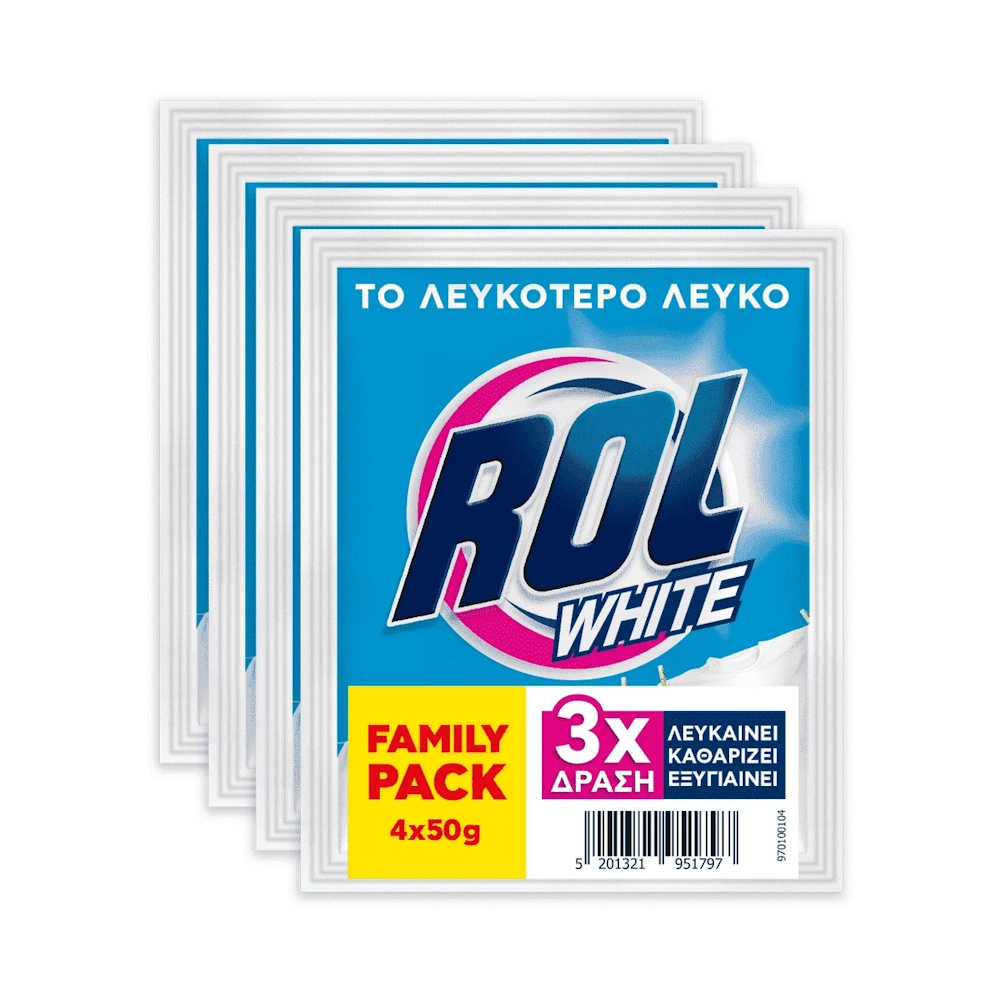 Rol White Λευκαντικό Ρούχων 50gr (4τεμ)
